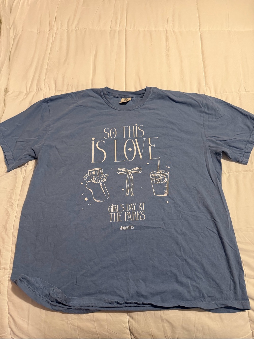 Zip a Dee Tees- Blue Graphic Tee "So This Is Love"